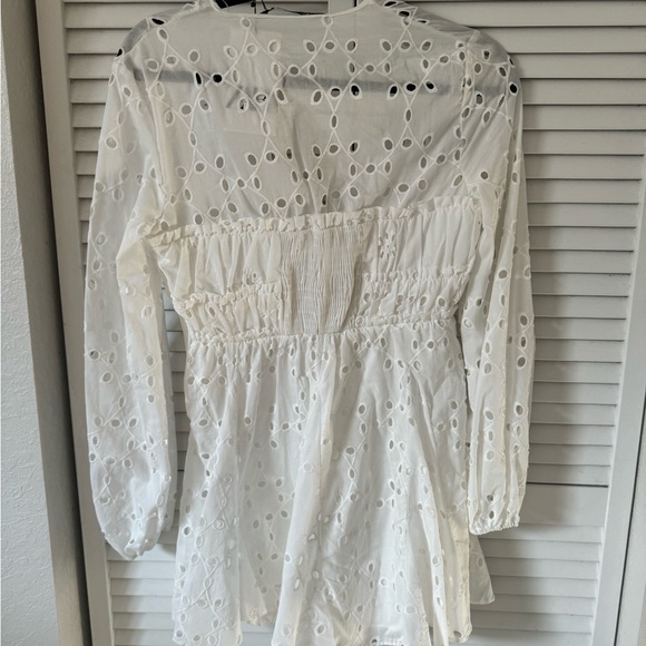 Zara White Embroidered Dress NWT - Picture 5 of 6
